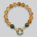 Bracelet with amber and green beads