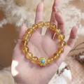 Golden Rutilated Quartz Floral Bracelet
