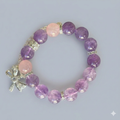 Amethyst & Rose Quartz Bow Bracelet