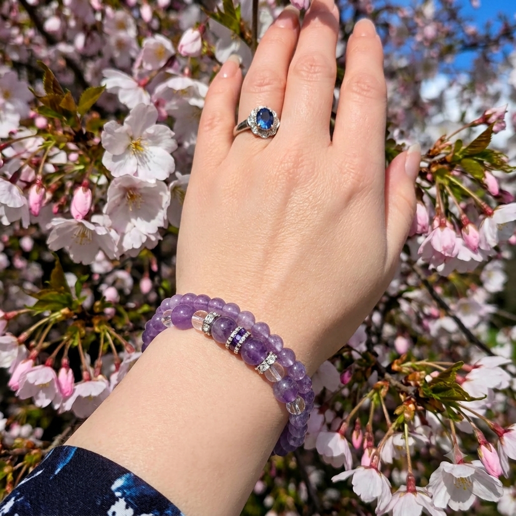 Amethyst & Crystal "Lavender Dream" Convertible Wrap — Bracelet or Necklace