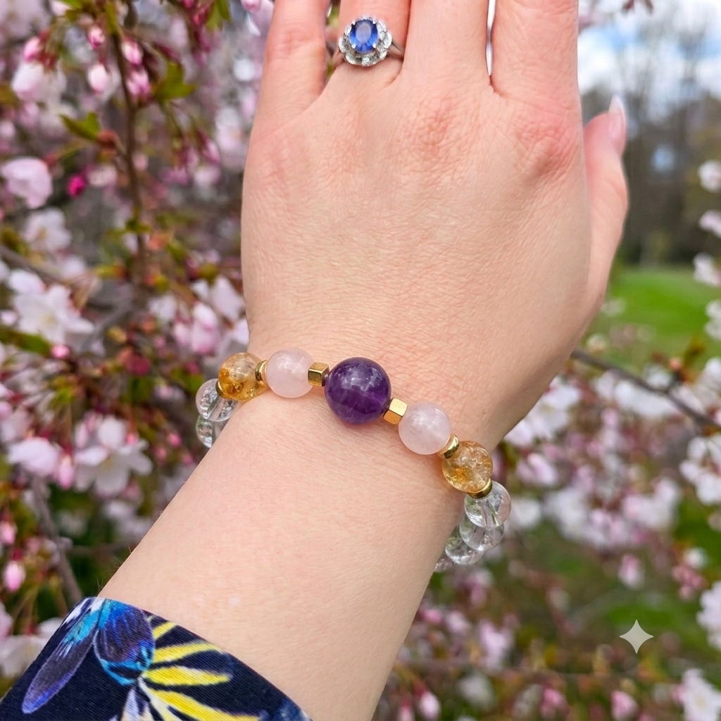 Clear Quartz & Multi-Crystal Intention Bracelet