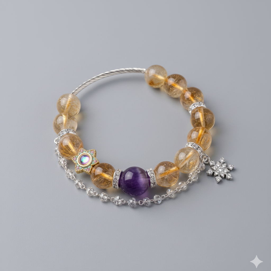 Citrine Amethyst Bangle 1:1