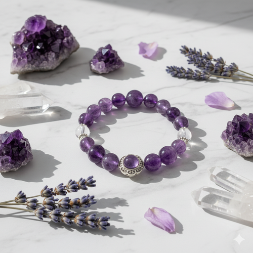 Lavender Amethyst Filigree Bracelet Lifestyle