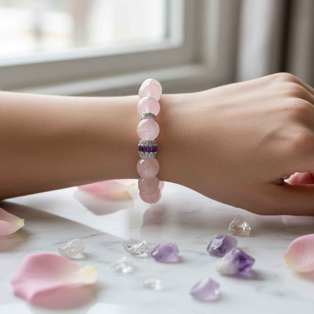 Rose Quartz Bracelet Lifestyle - Exact Design